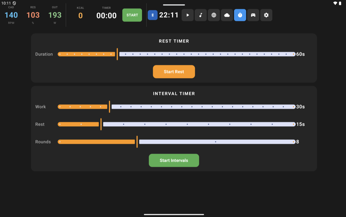 VeloPlay rest timer and interval timer